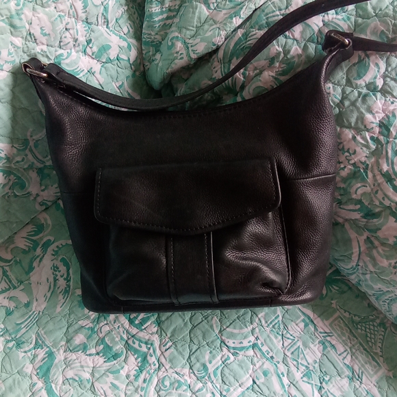 Vintage Fossil Black Leather Shoulder Bag - Picture 4 of 6